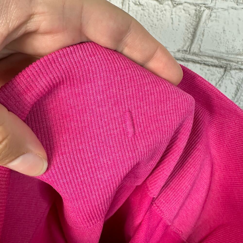 Lululemon Pink Leggings In The Flow Crop II Capri  Heathered Jewelled Magenta 4 - Picture 5 of 6